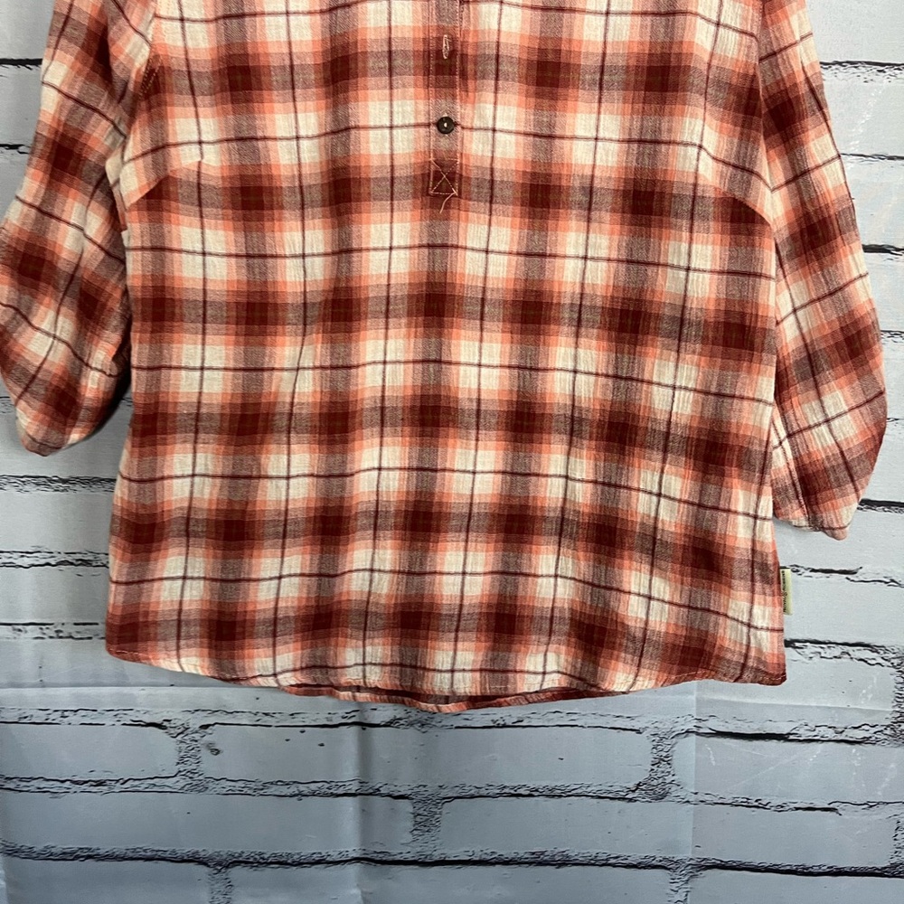Royal Robbins Red and White Plaid Casual Button Down Shirt SZ L Streetwear Relax - Picture 4 of 14